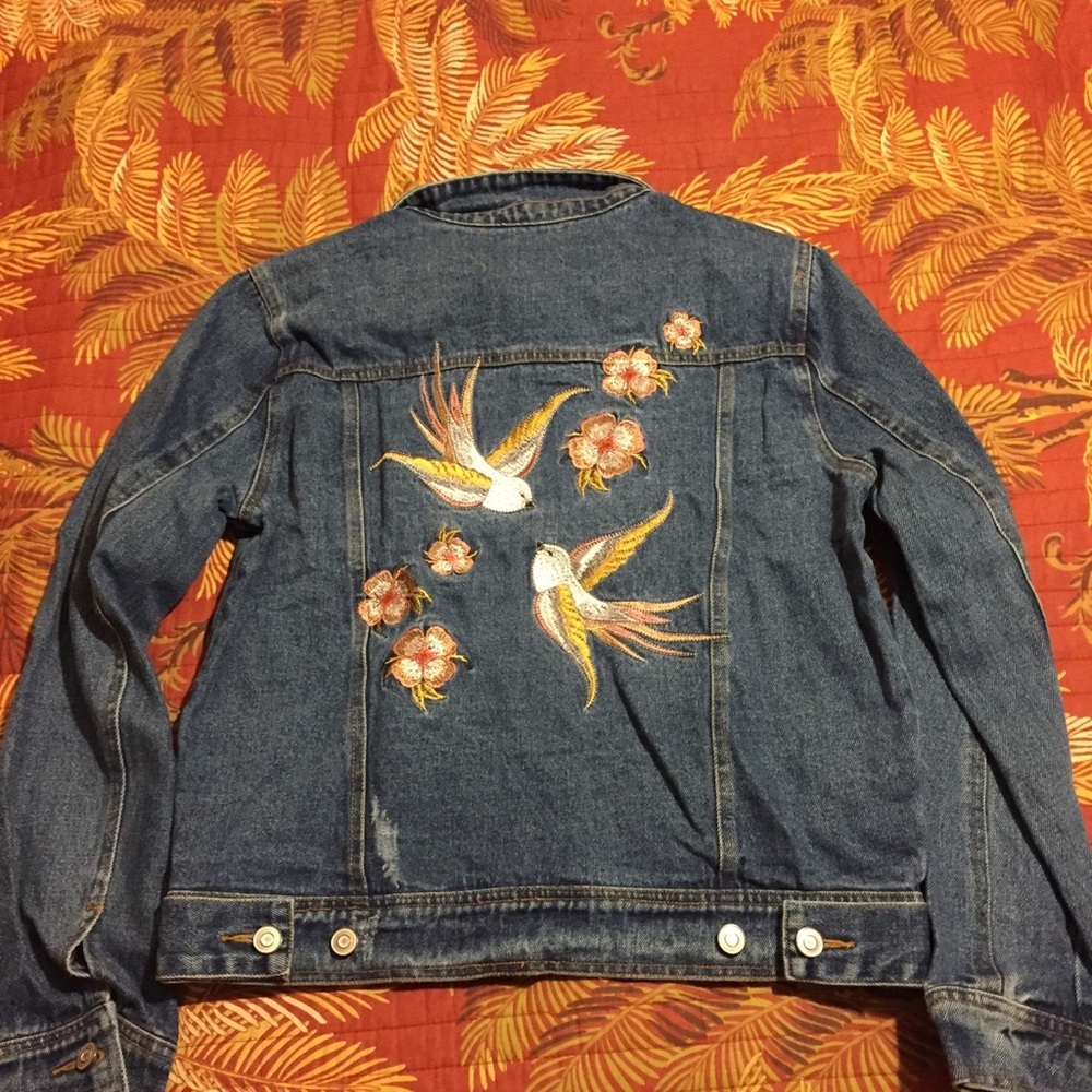 NWT Lunik Embroidered Bird Denim/Jean Jacket - Picture 5 of 6
